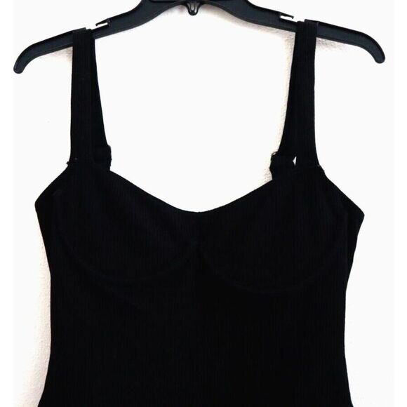 Intimately Free People Women Sz L Black In The City Underwire Ribbed Bodysuit - Picture 3 of 12